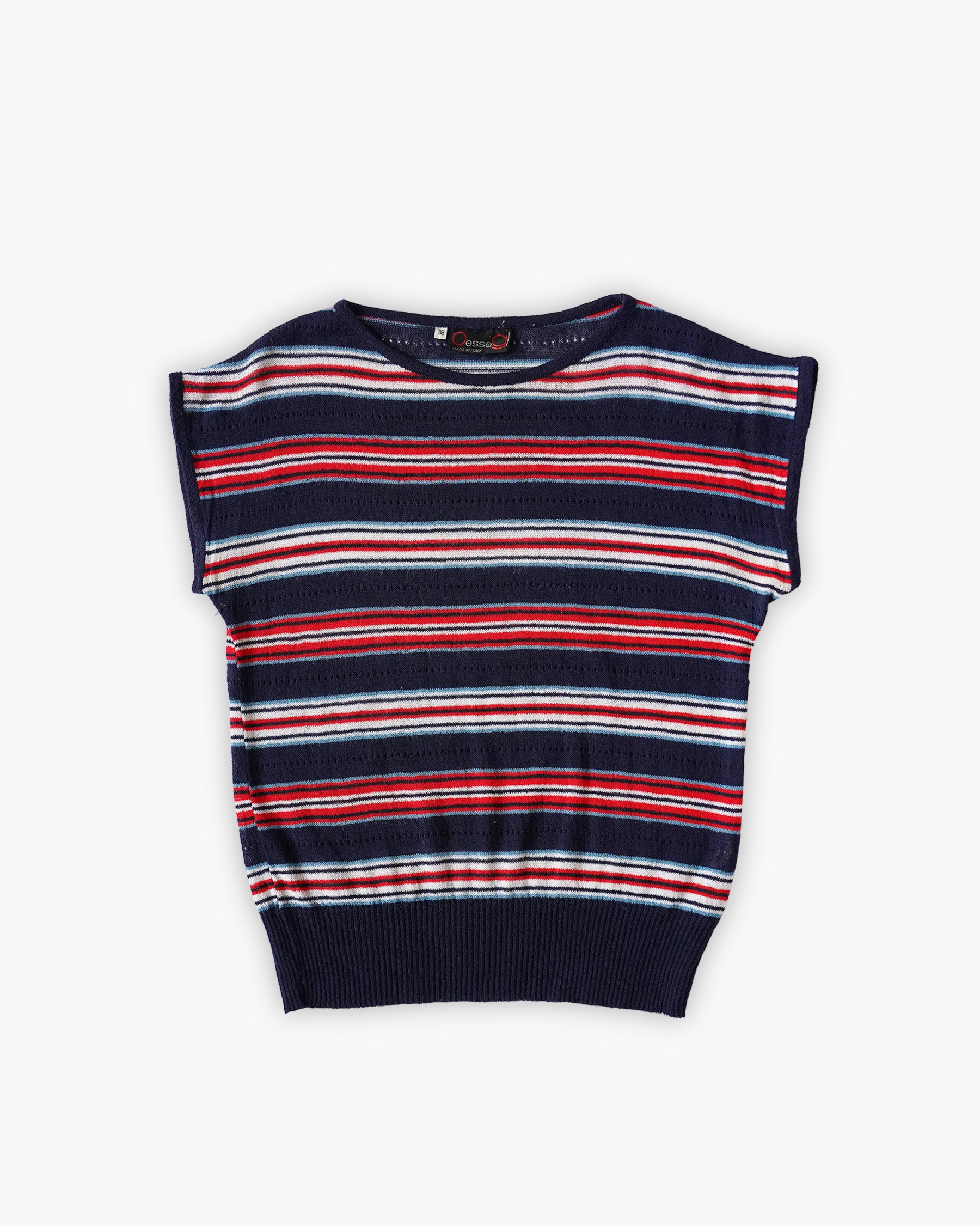 Striped Sleeveless Summer Knit Top