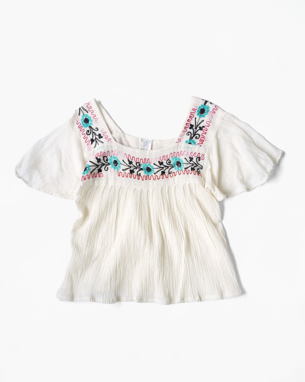 1970's Hand Embroidered Cotton Top