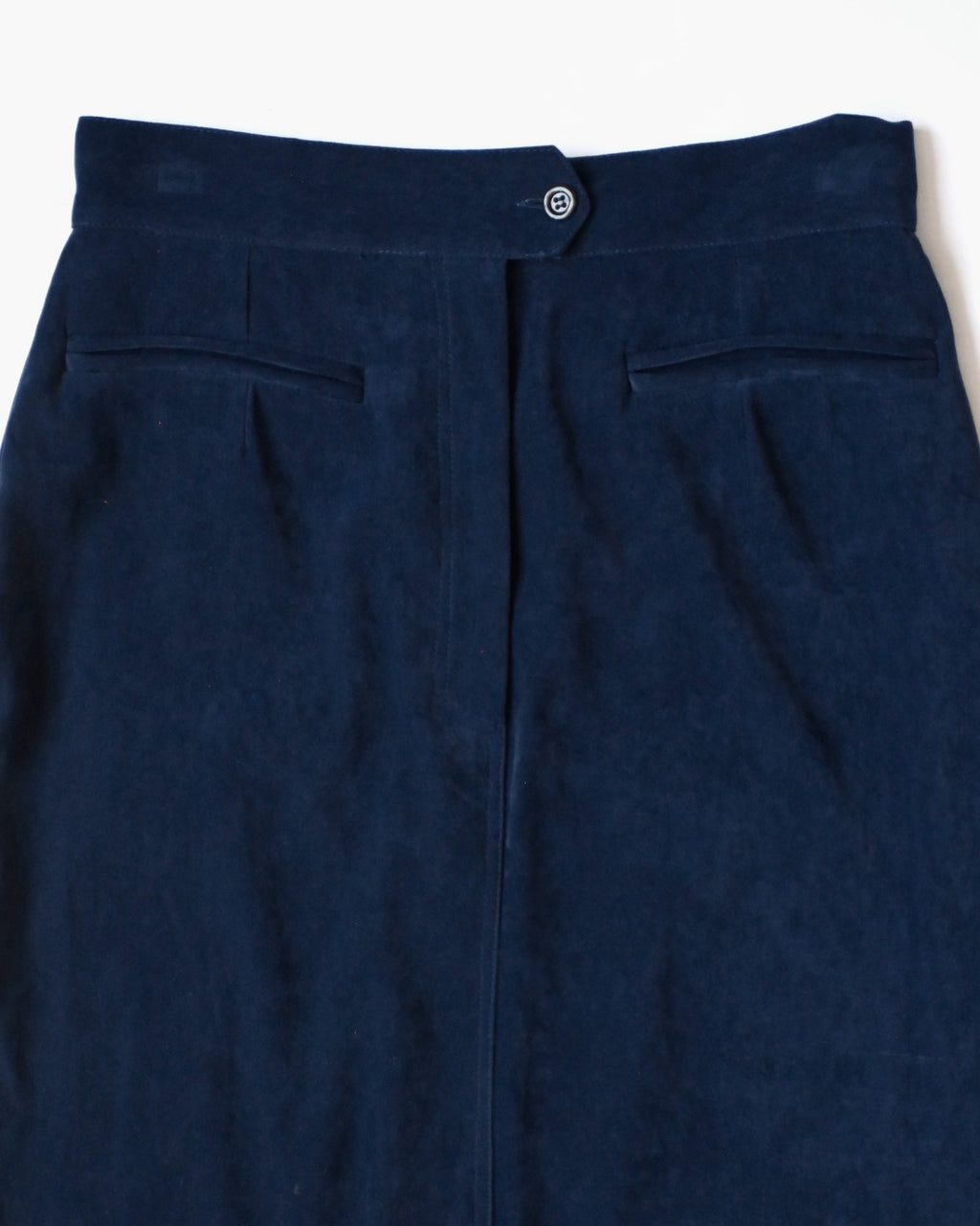 Velour Long Skirt - Navy