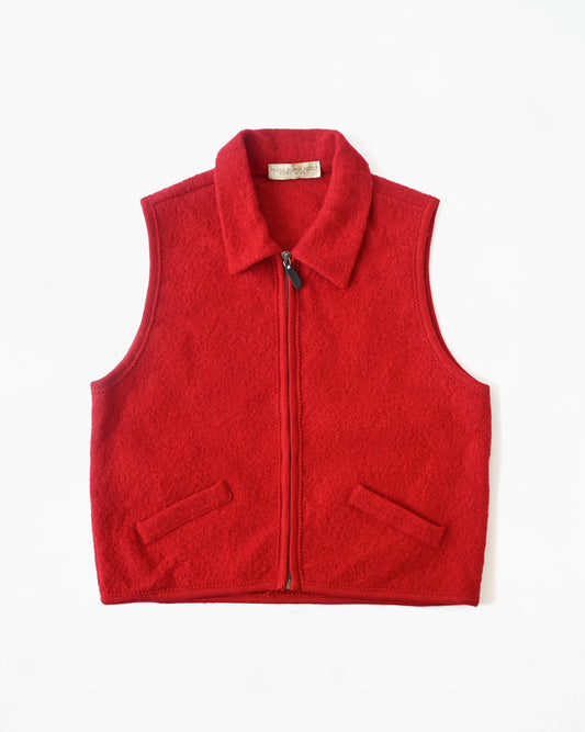 Wool Woven Zip-up Ves