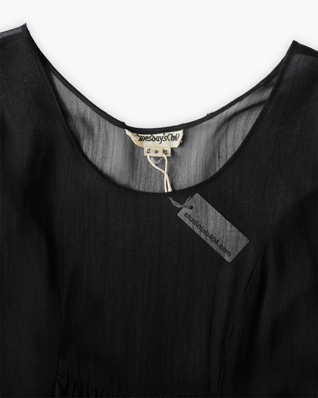 100% Viscose Sheer Black Dress