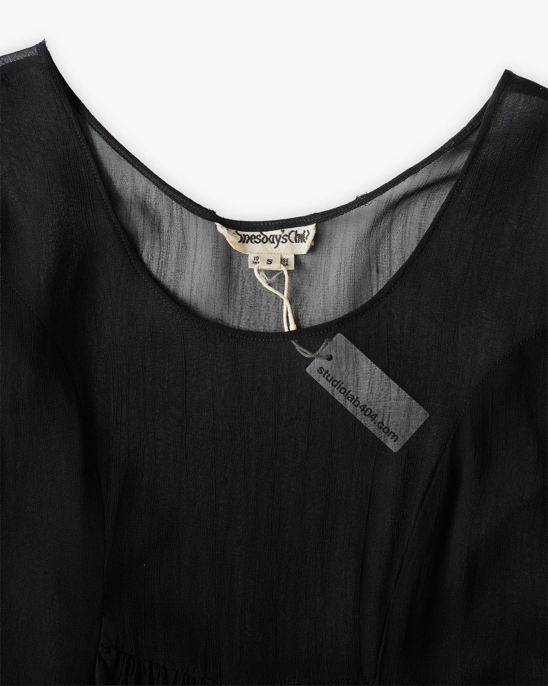 100% Viscose Sheer Black Dress