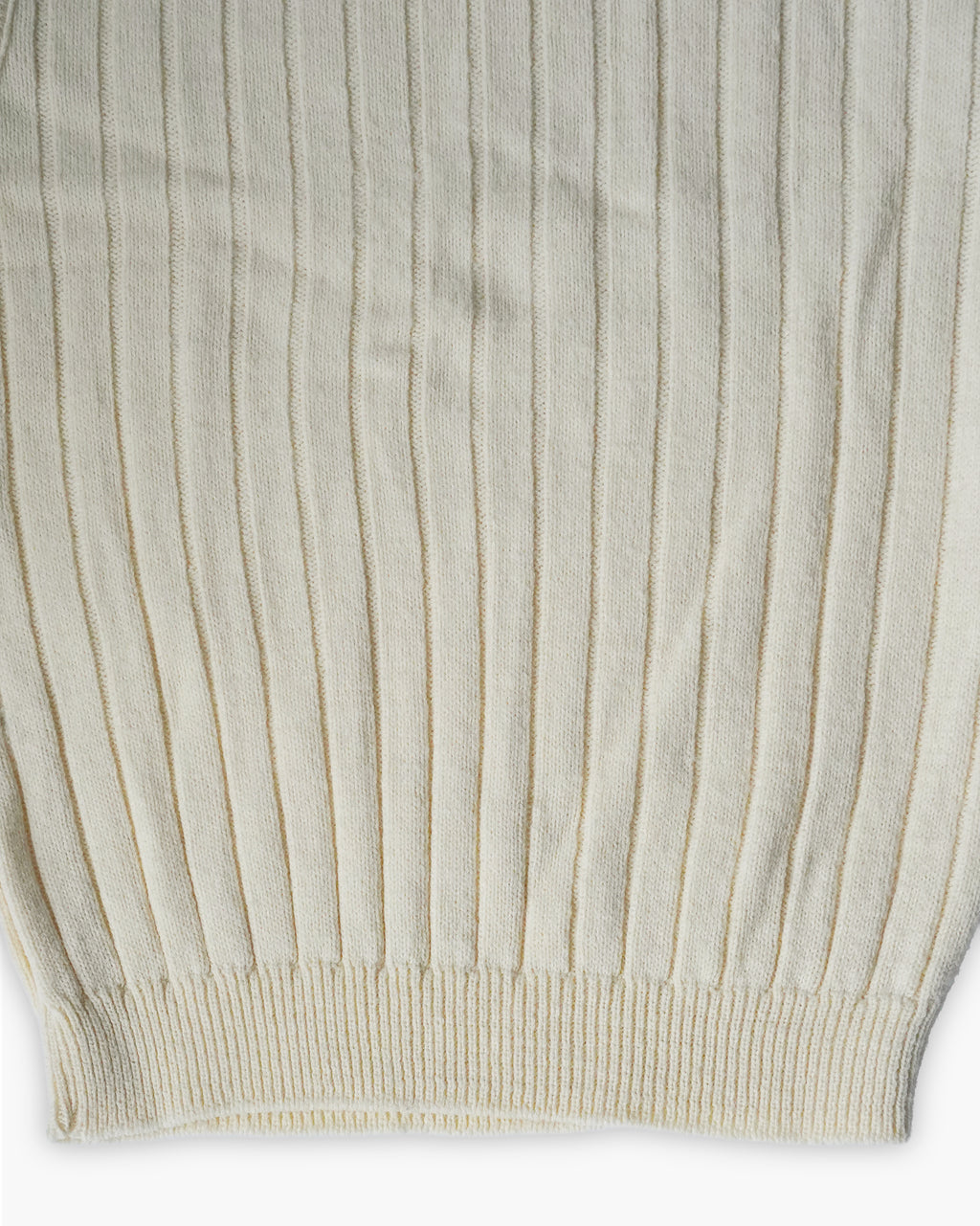 Acrylic Crew Neck Knit Vest - White