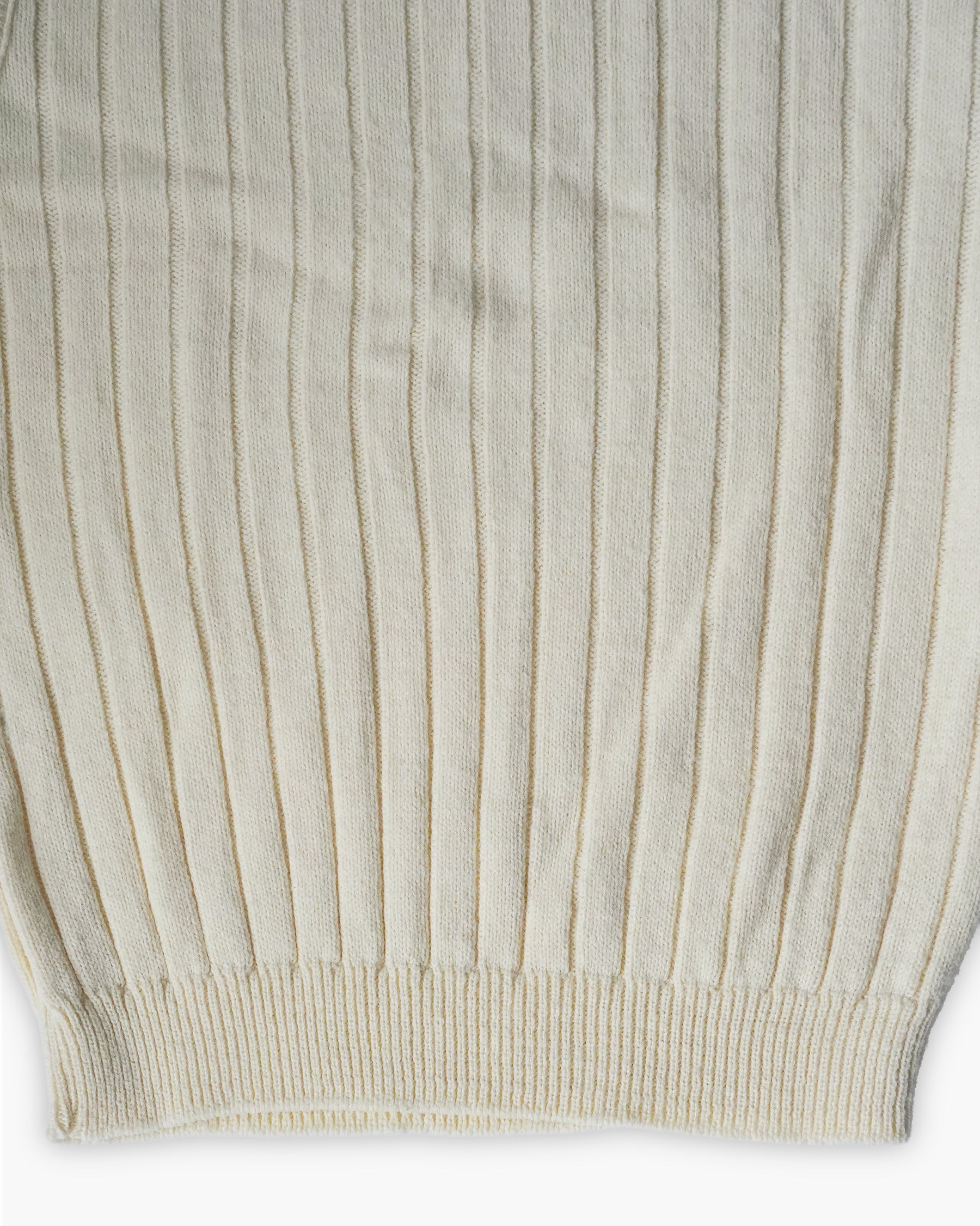 Acrylic Crew Neck Knit Vest - White