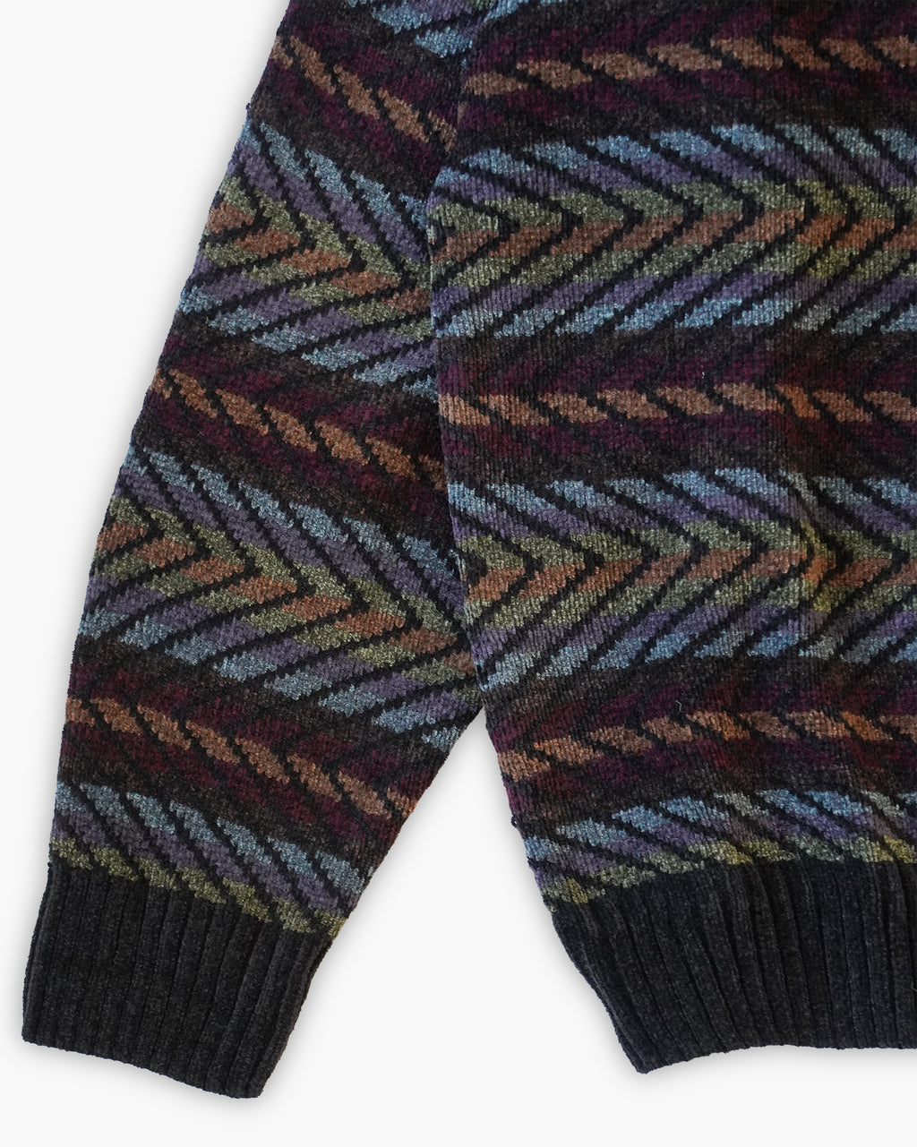 Acrylic x Rayon Crew Neck Patterned Sweater