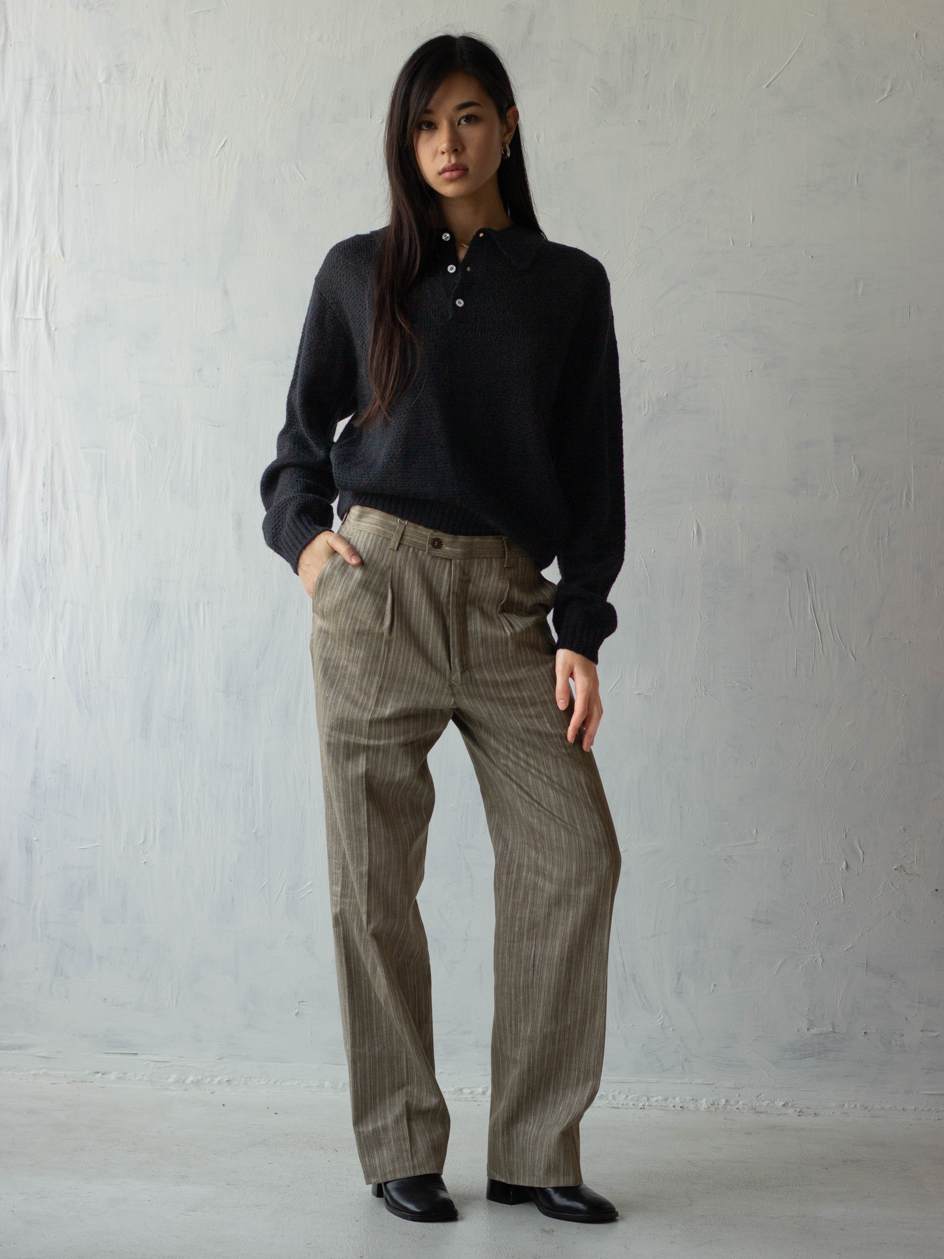 [Pre-order] Mohair Blend Knit Polo - Black