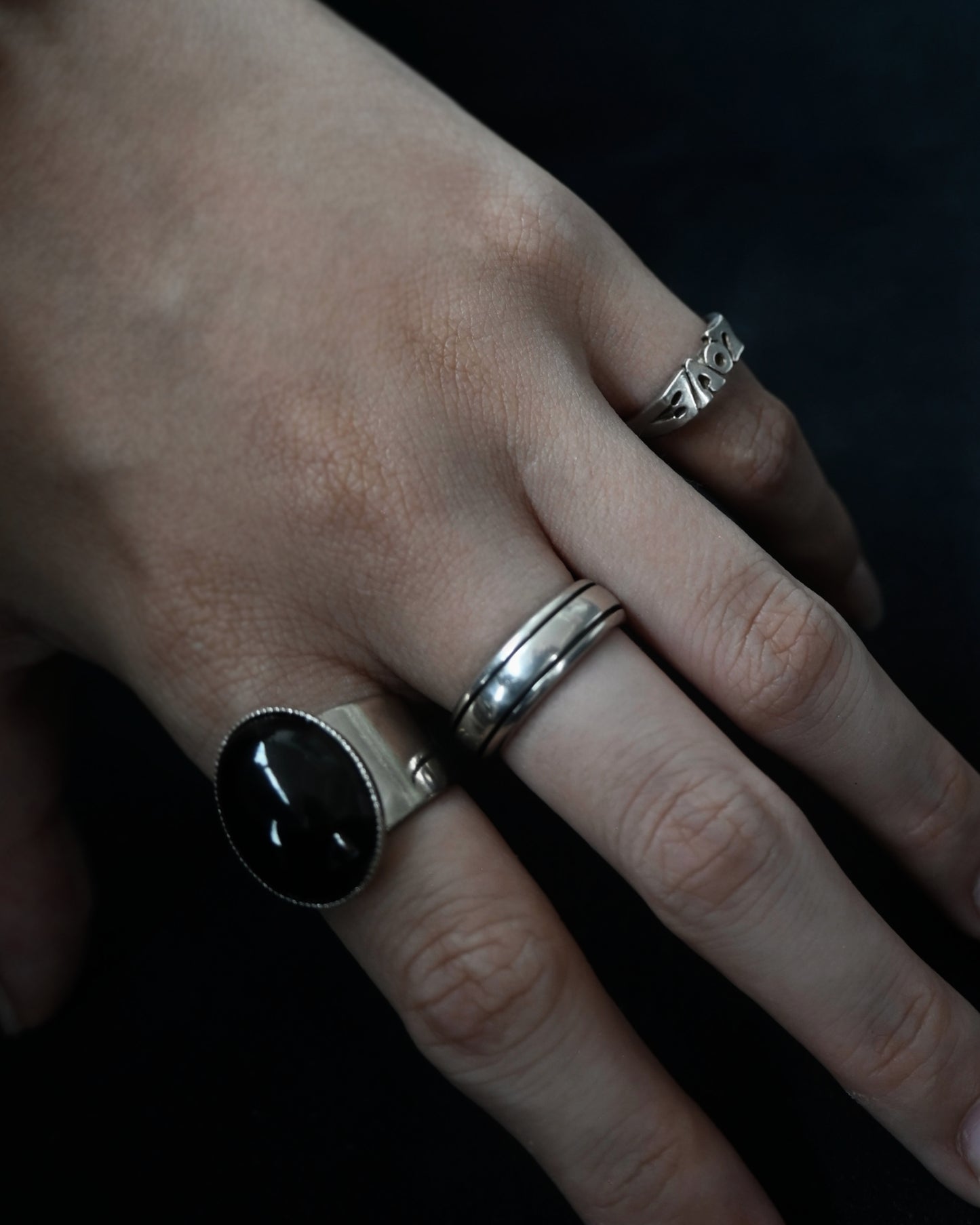 1970's Onyx Ring - Approx. 15号