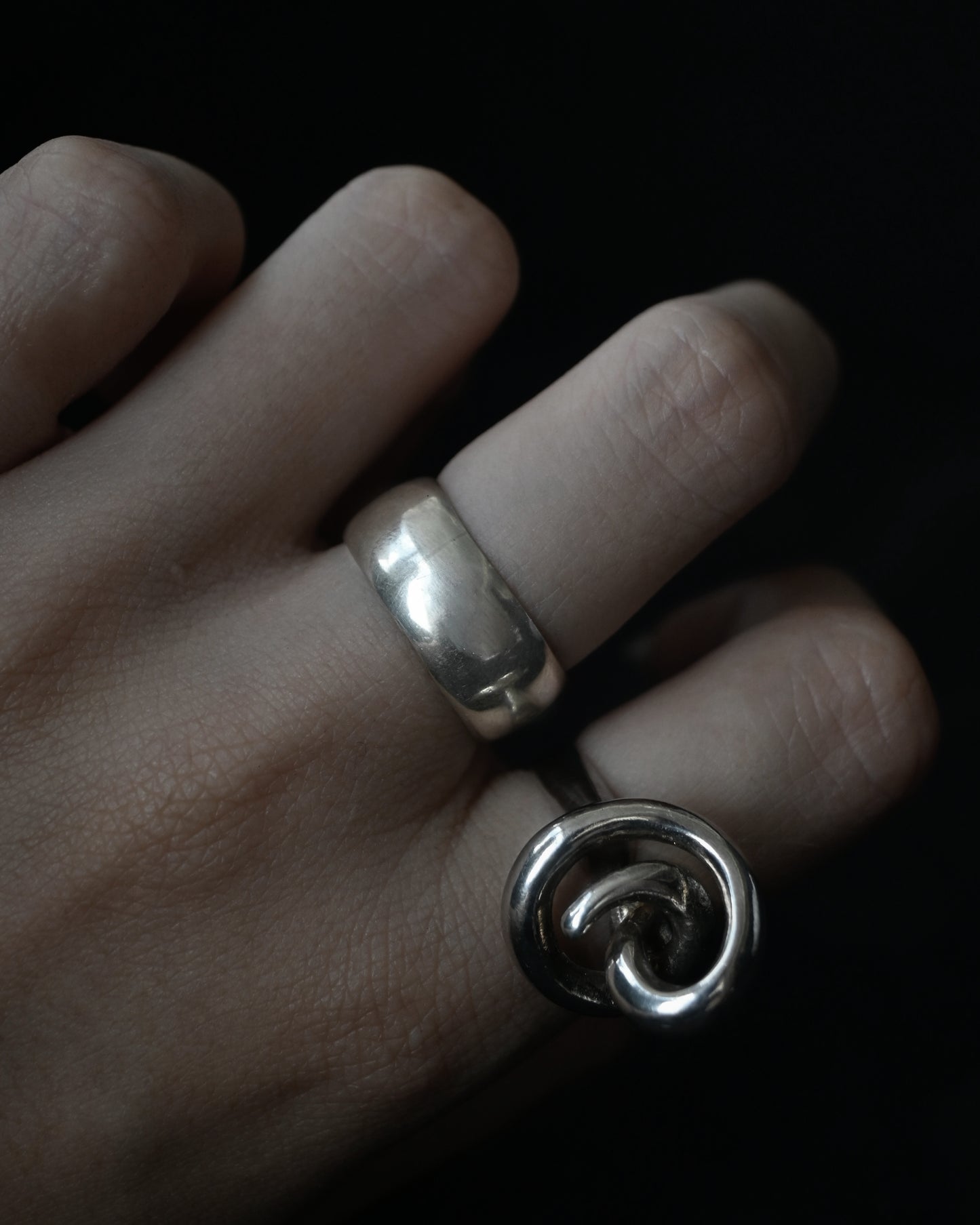 Rhodium Plated Modernist Ring - 14号