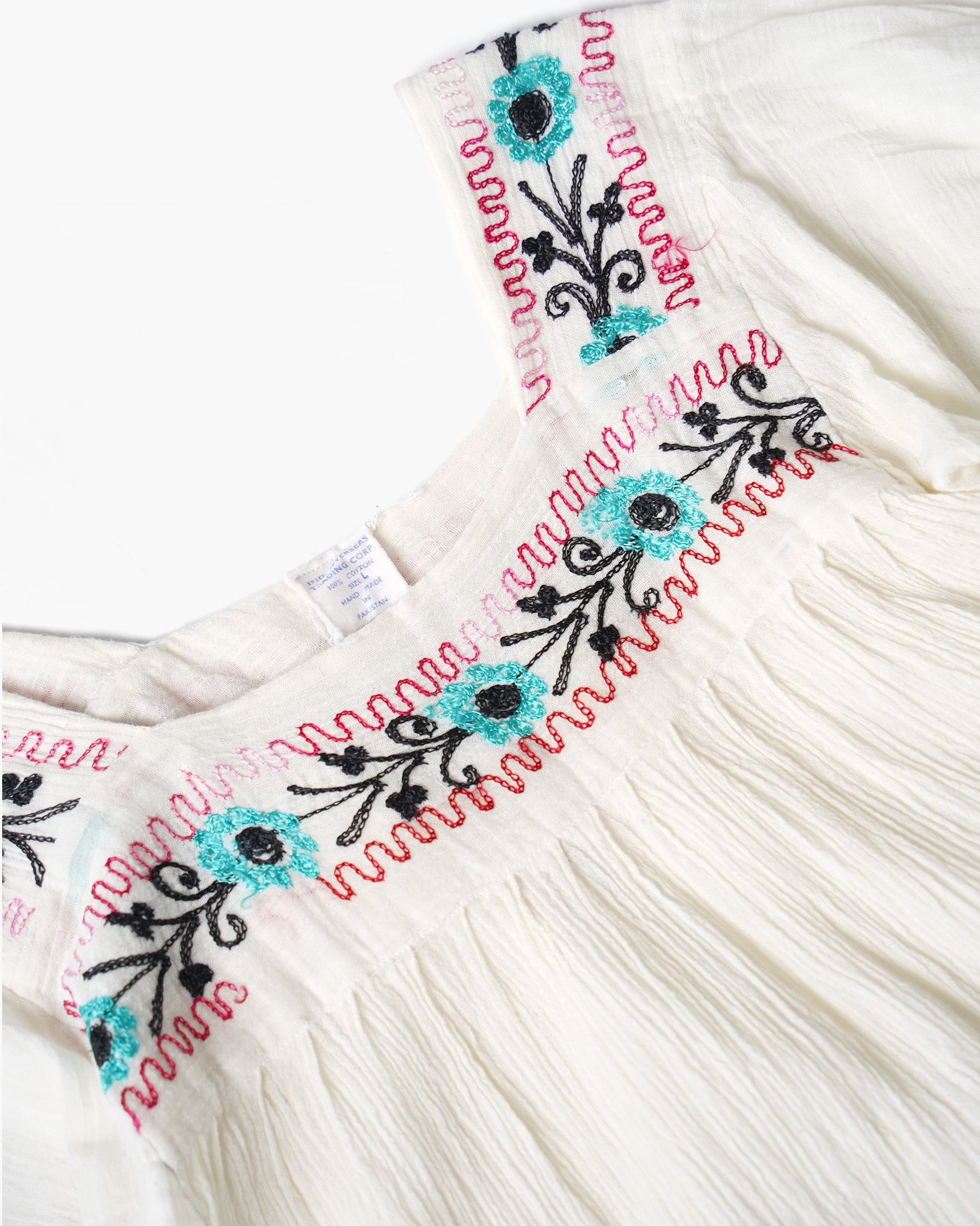 1970's Hand Embroidered Cotton Top