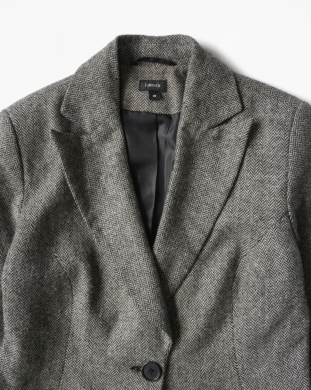 90s Cropped Herringbone Tailored Jacket