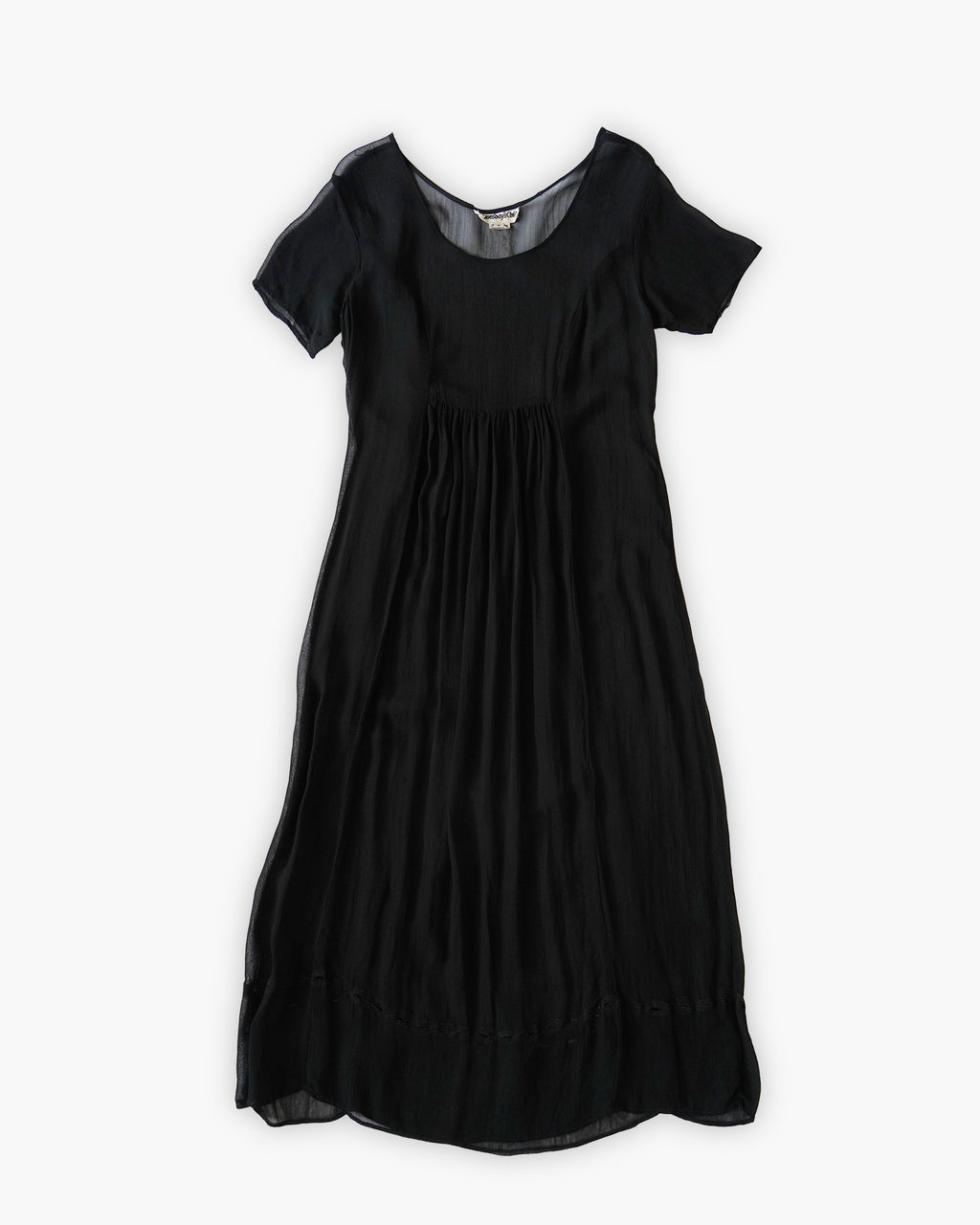 100% Viscose Sheer Black Dress