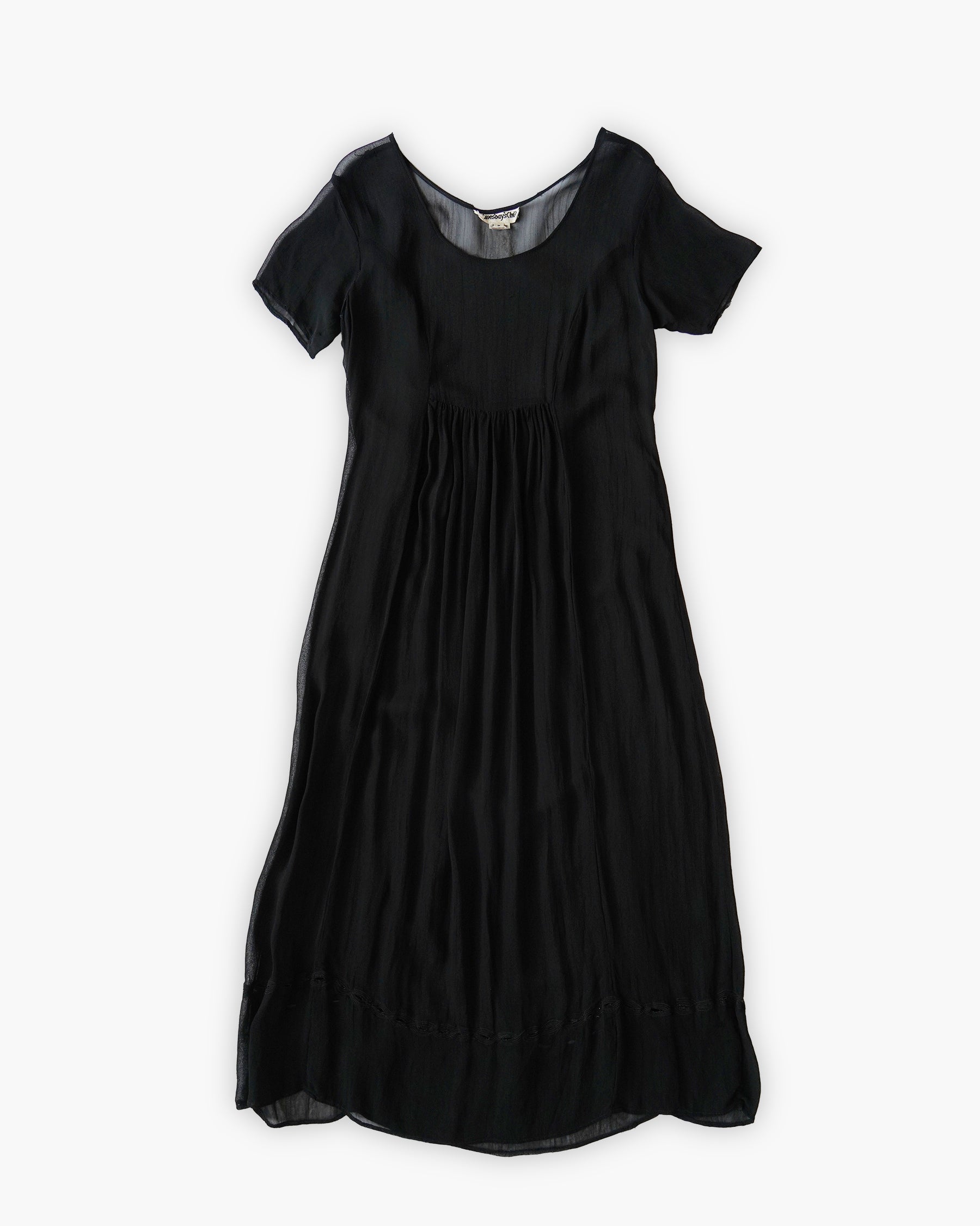 100% Viscose Sheer Black Dress