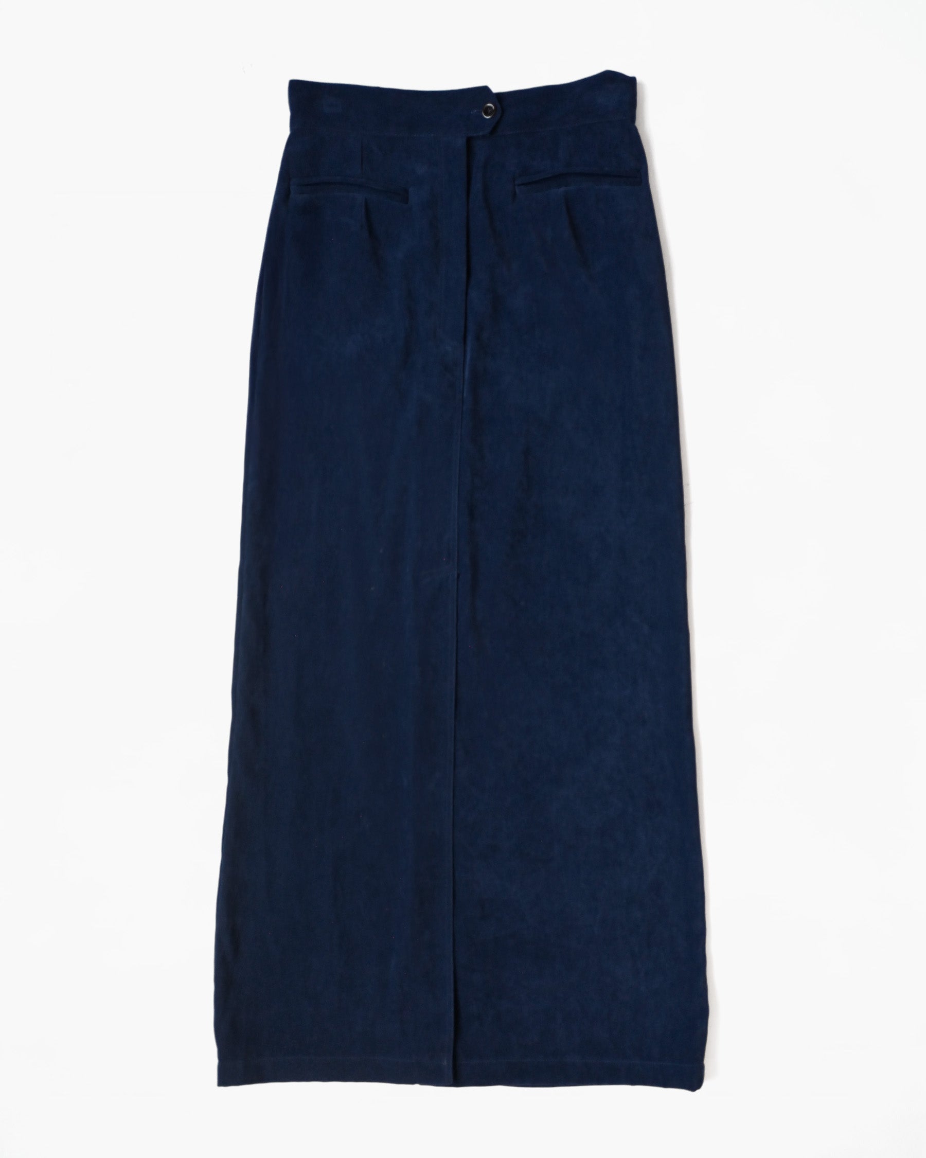 Velour Long Skirt - Navy