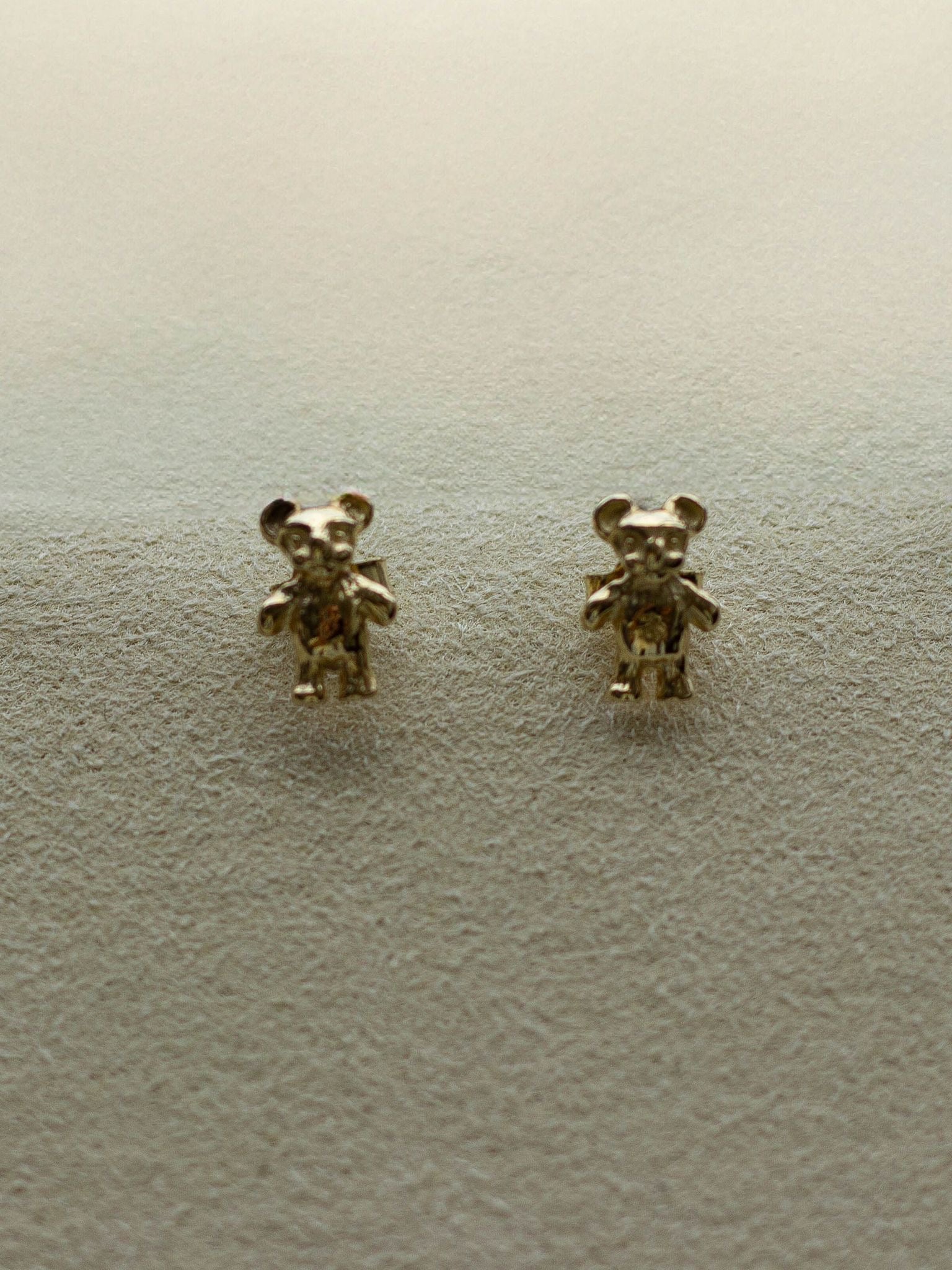 14k 9ct gold teddy bear earrings (GDE-25SS021)