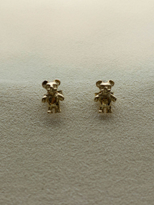 14k 9ct gold teddy bear earrings (GDE-25SS021)