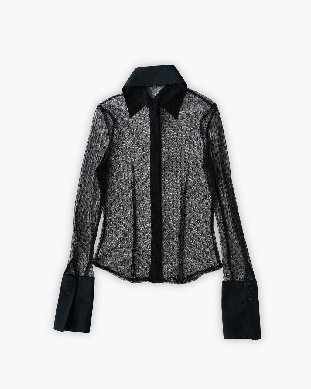 Patterned Sheer Mesh Shirt