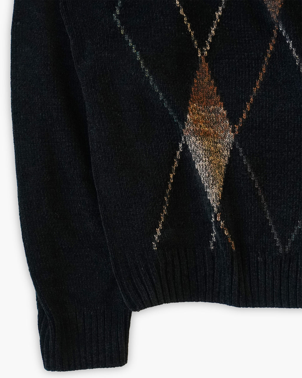 Acrylic x Rayon Crew Neck Patterned Sweater