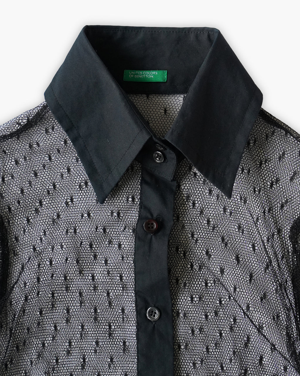 Patterned Sheer Mesh Shirt