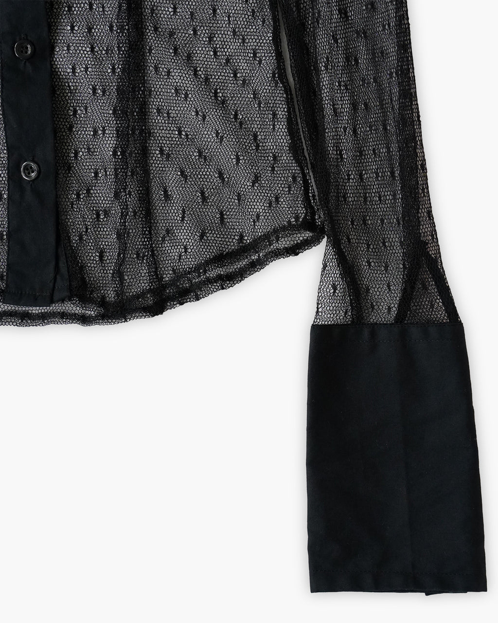 Patterned Sheer Mesh Shirt
