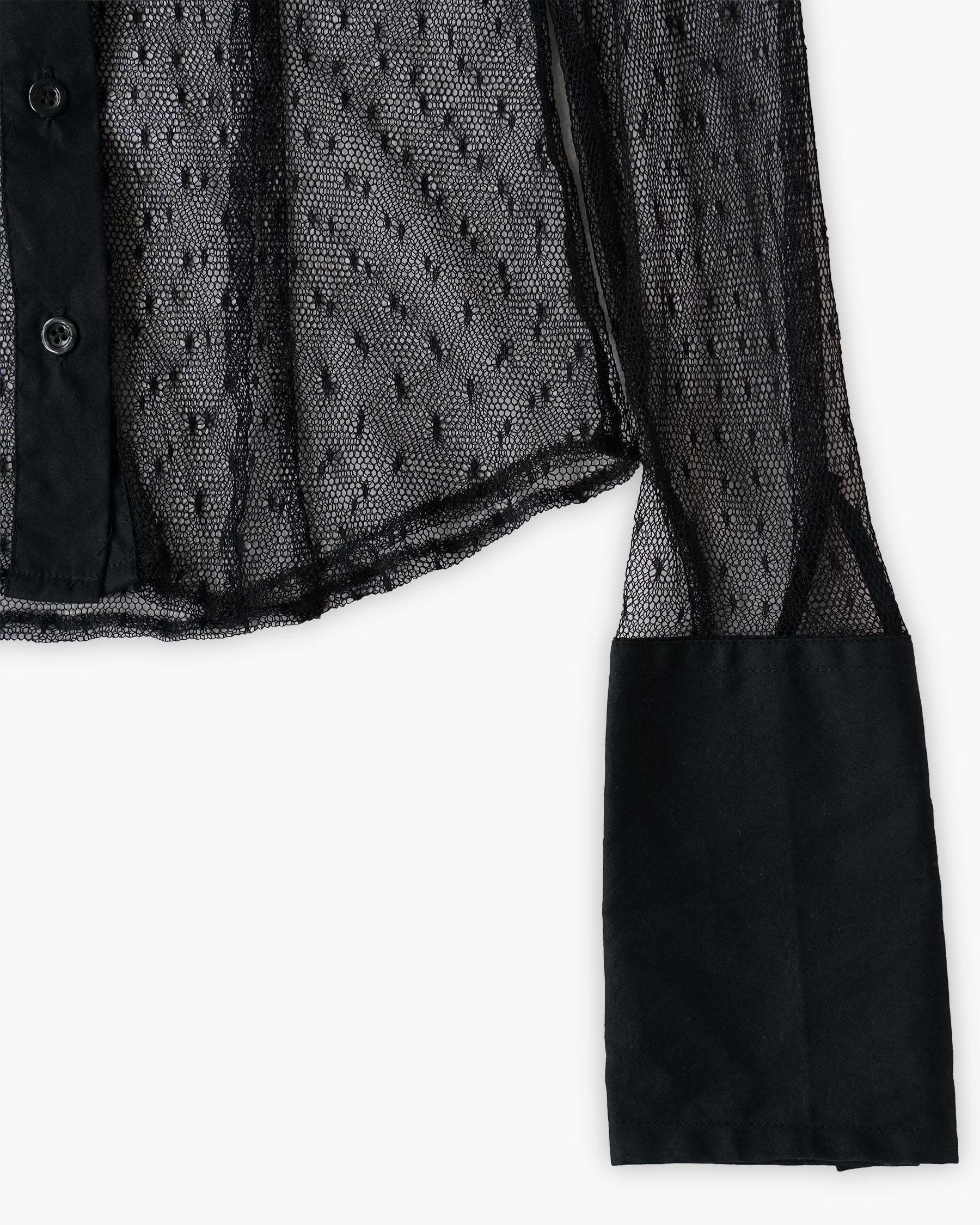 Patterned Sheer Mesh Shirt