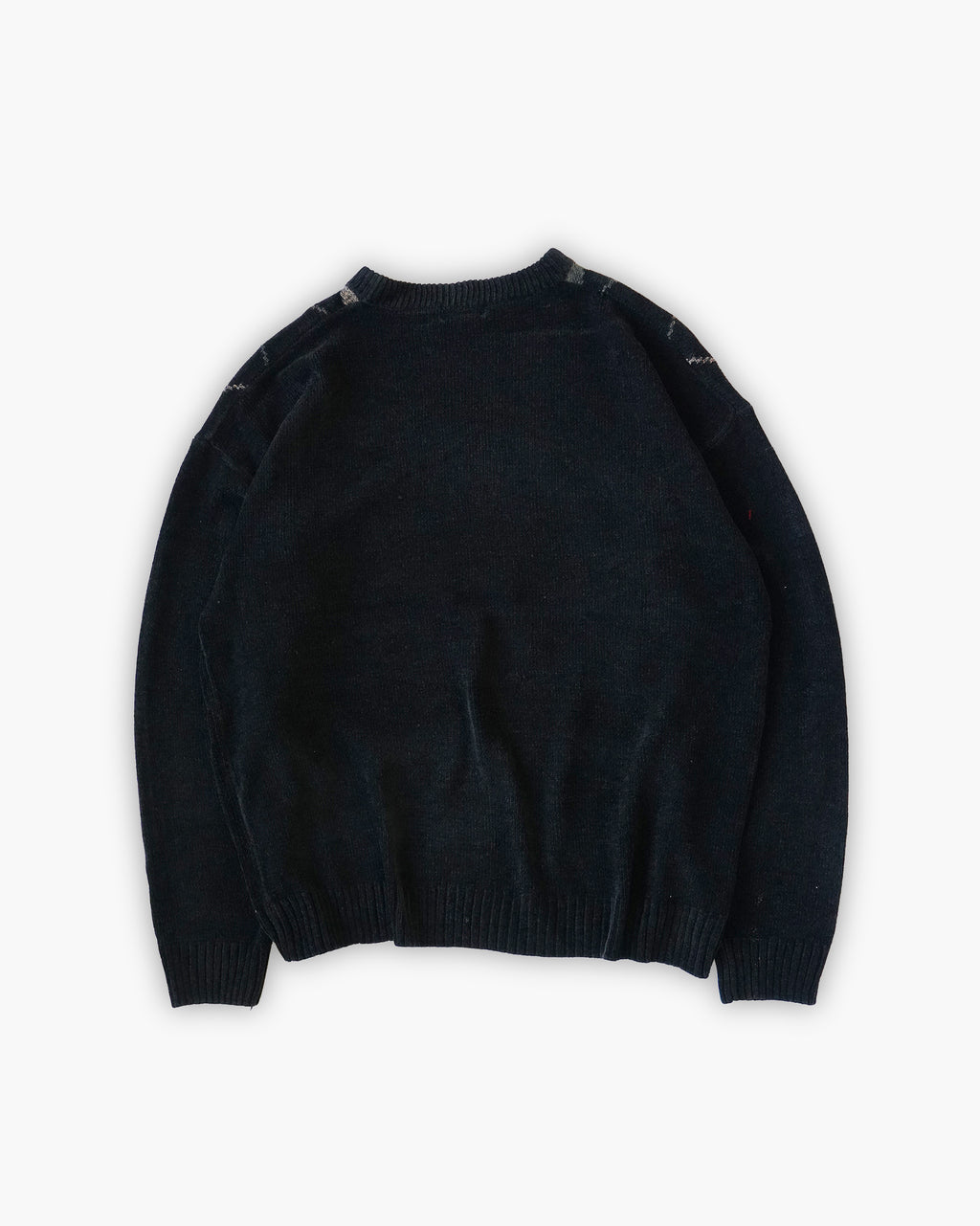 Acrylic x Rayon Crew Neck Patterned Sweater