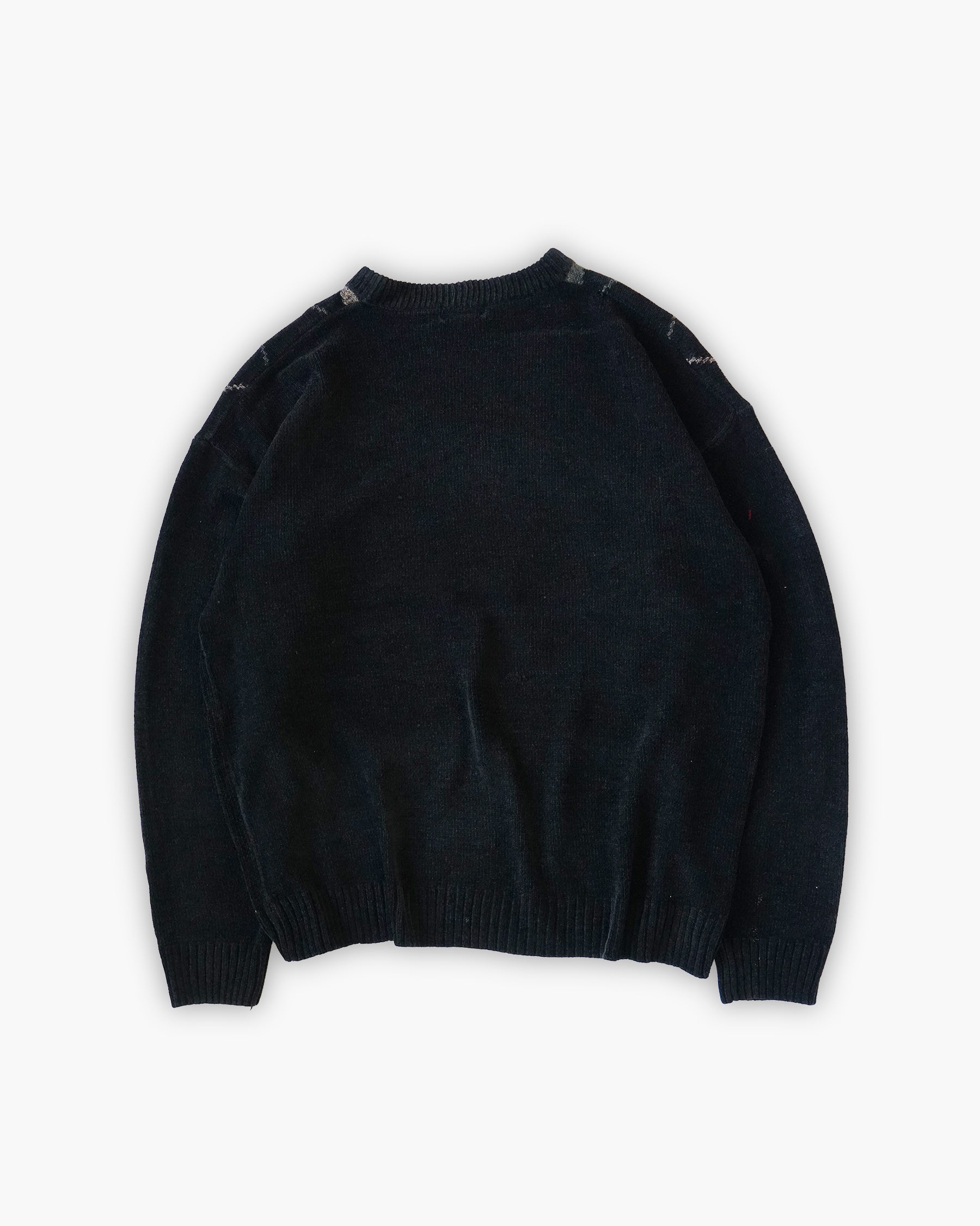 Acrylic x Rayon Crew Neck Patterned Sweater