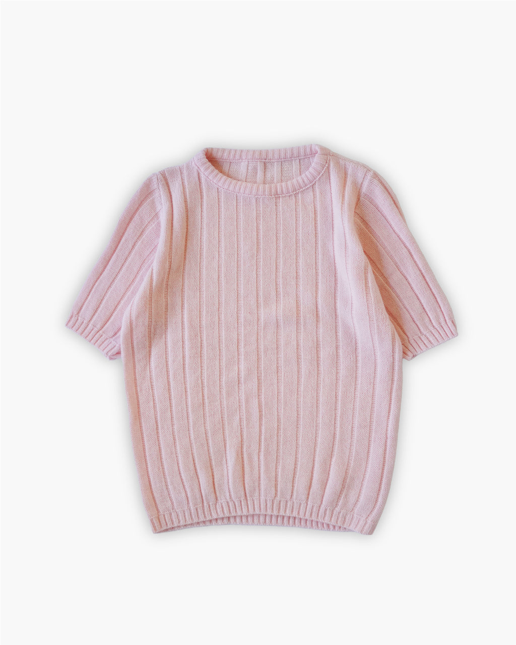 Acrylic S/S Sweater - Pink