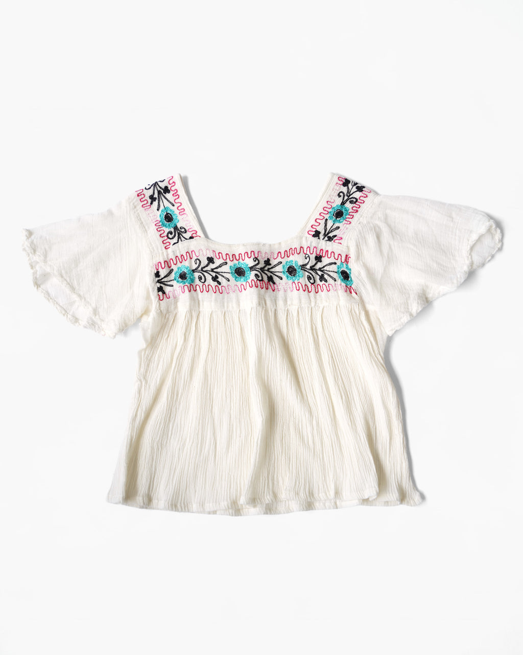 1970's Hand Embroidered Cotton Top
