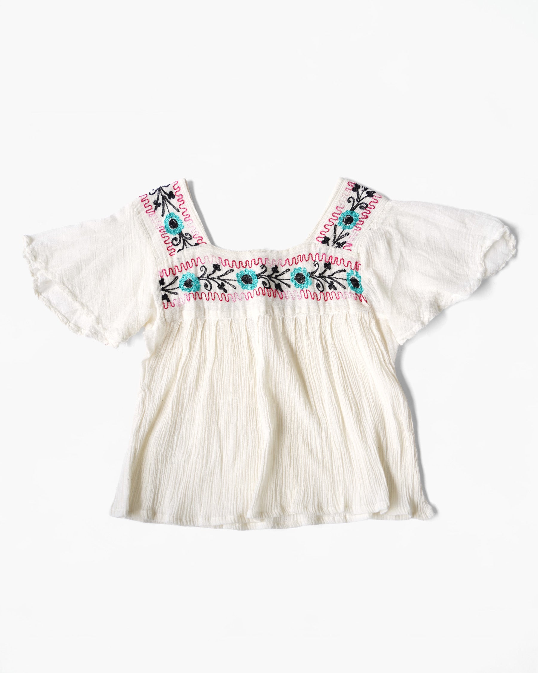 1970's Hand Embroidered Cotton Top