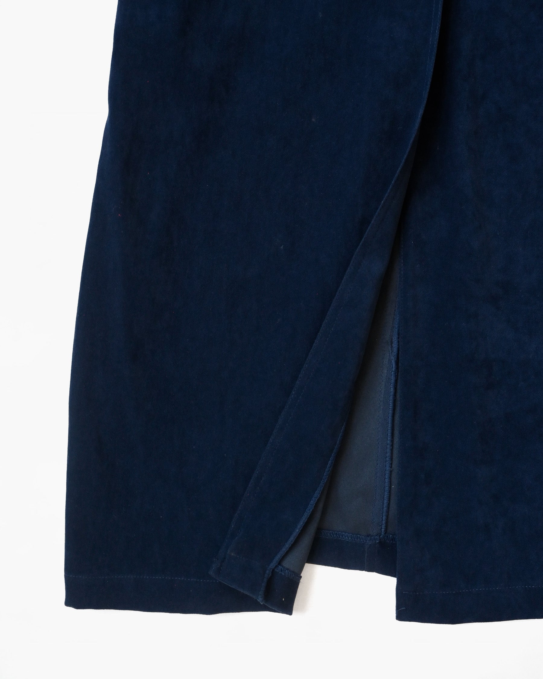 Velour Long Skirt - Navy