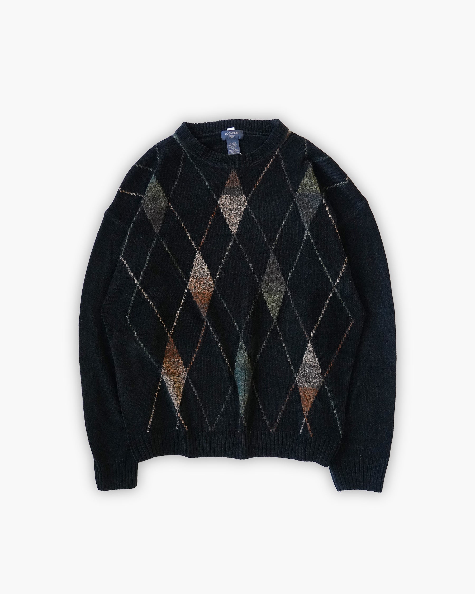 Acrylic x Rayon Crew Neck Patterned Sweater