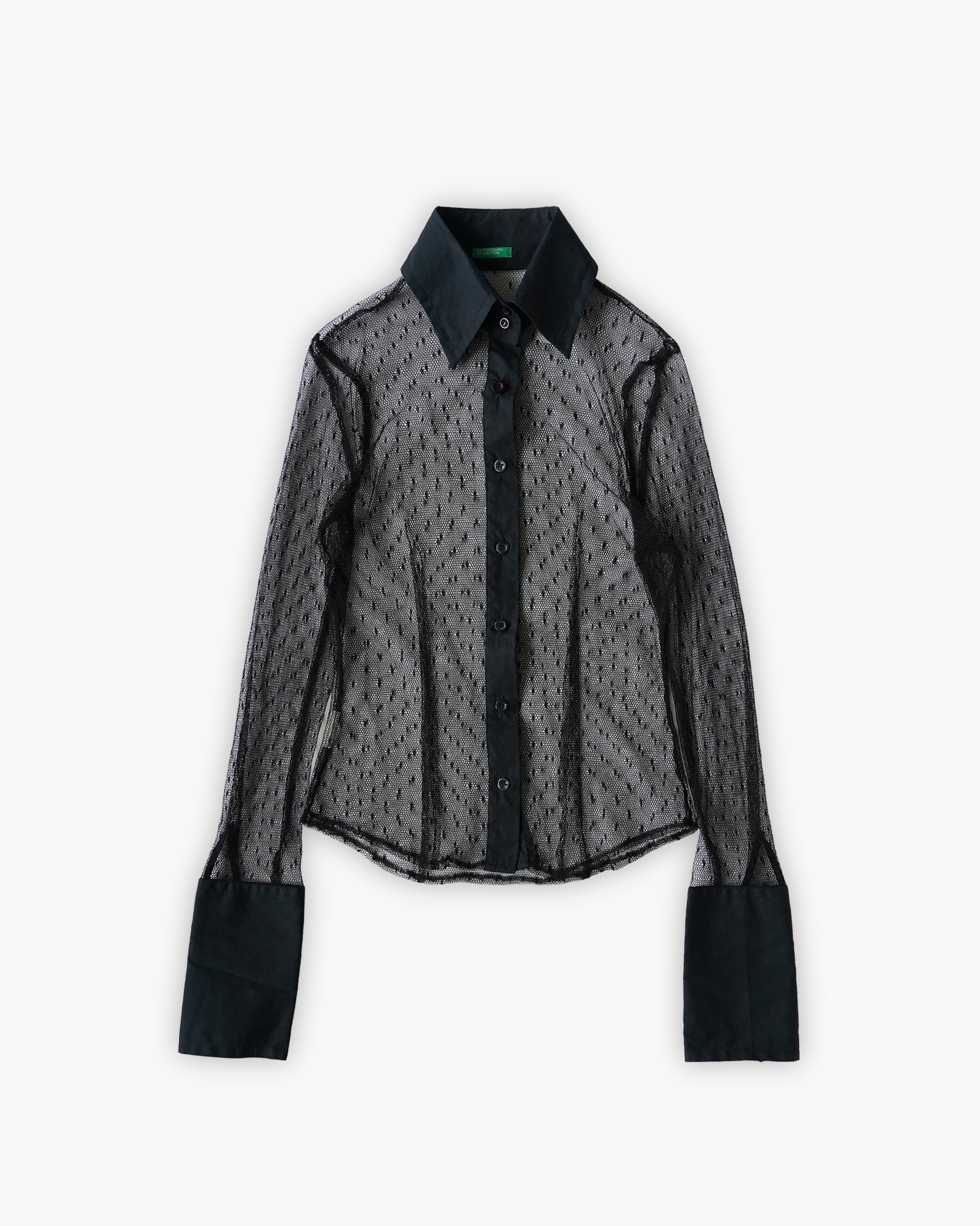 Patterned Sheer Mesh Shirt