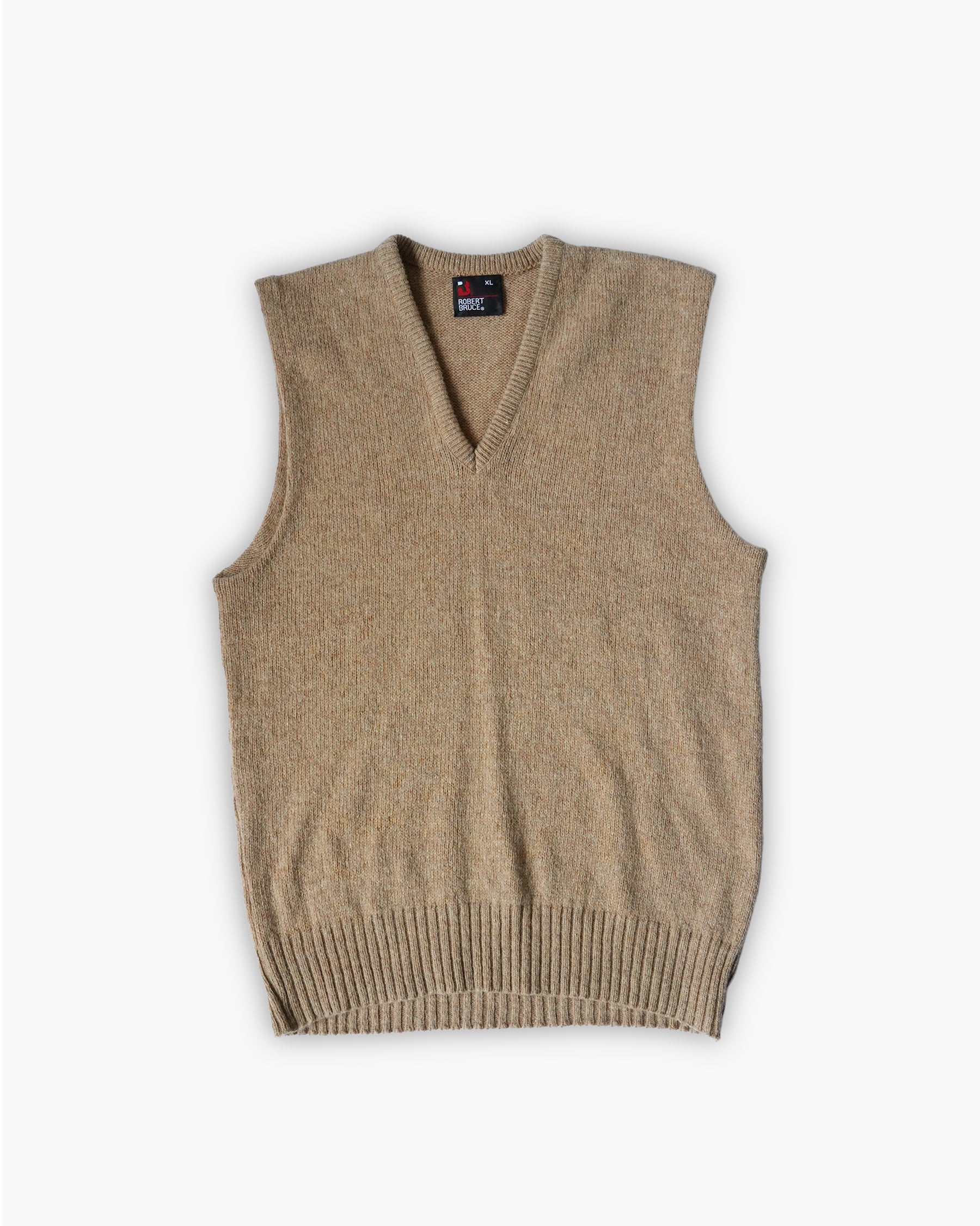 Acrylic Knit Vest - Beige