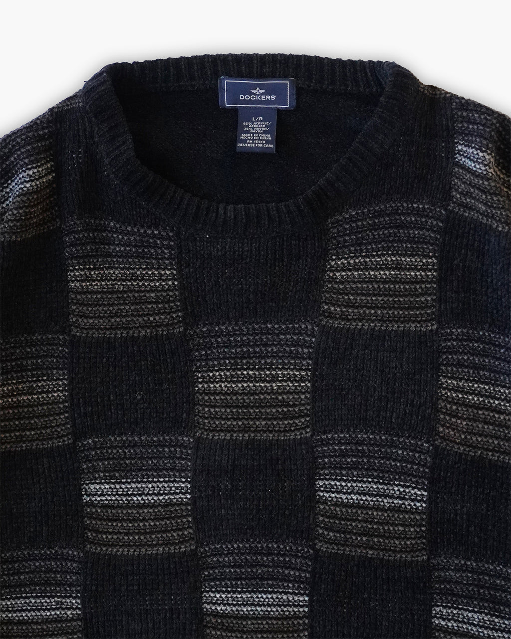 Acrylic x Rayon Crew Neck Patterned Sweater