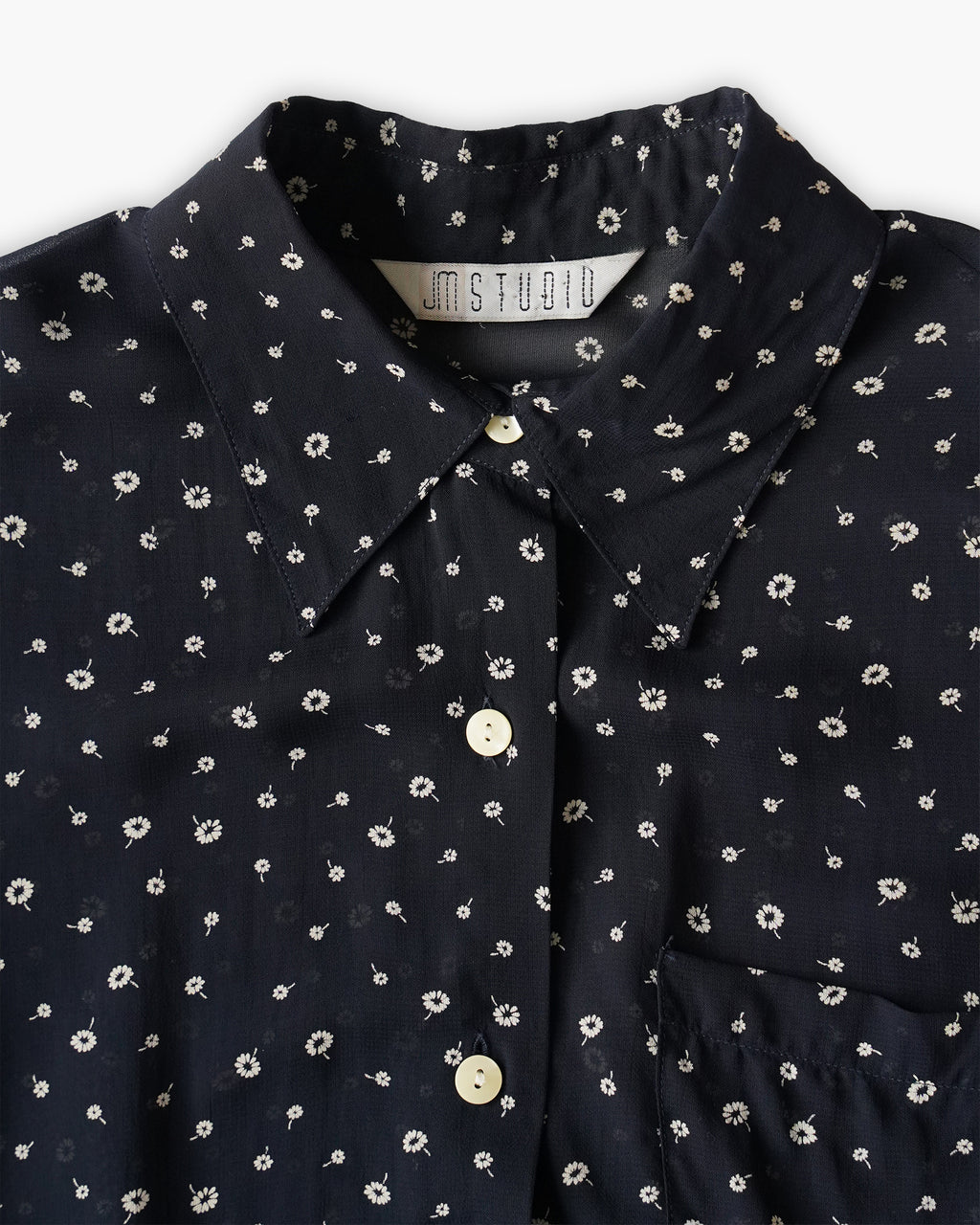 Rayon Sheer Floral Print S/S Shirt