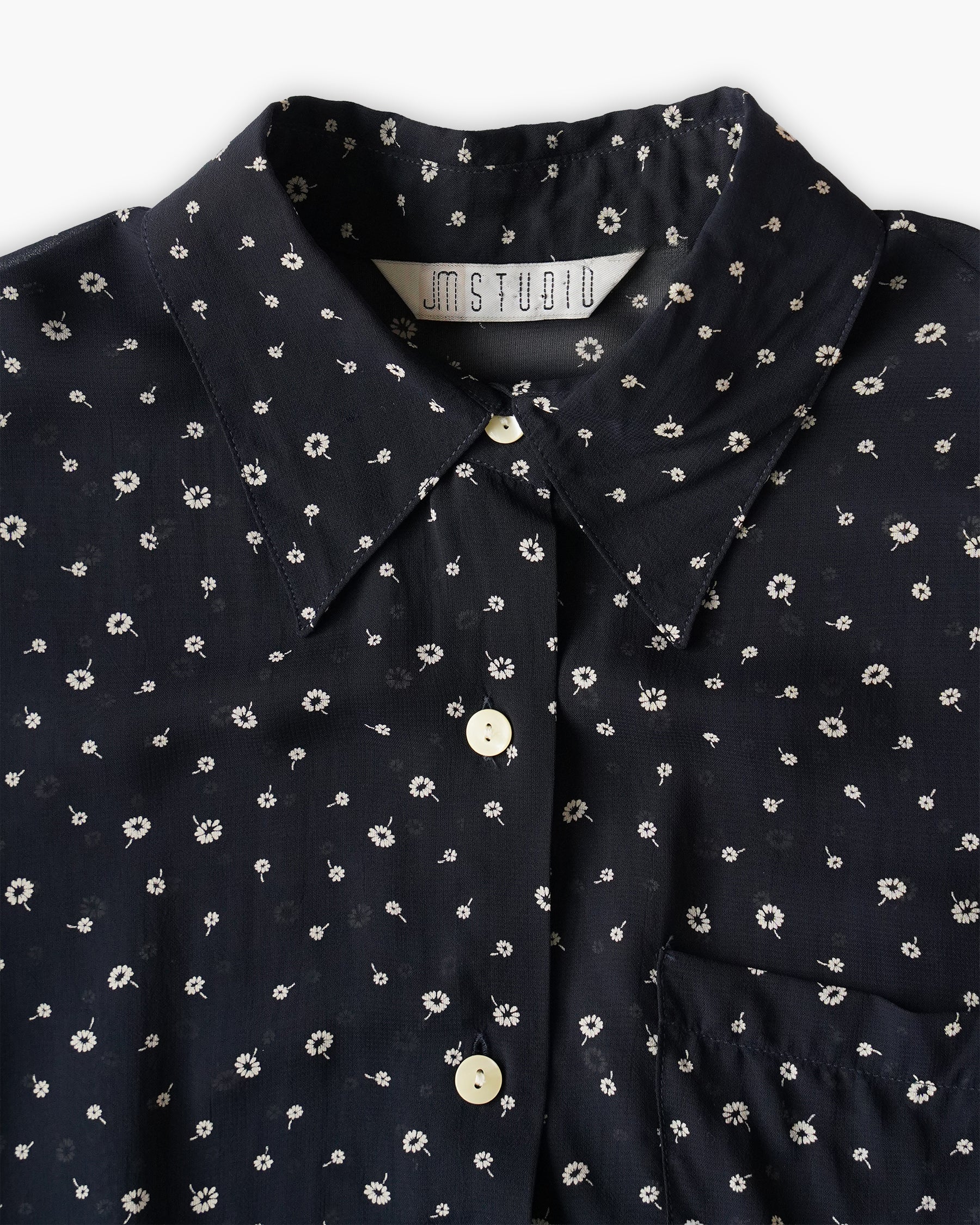 Rayon Sheer Floral Print S/S Shirt