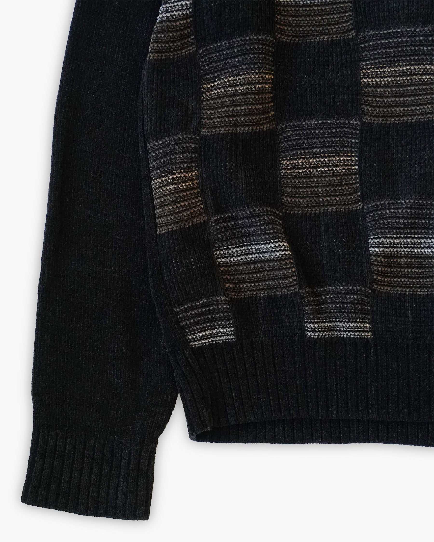 Acrylic x Rayon Crew Neck Patterned Sweater