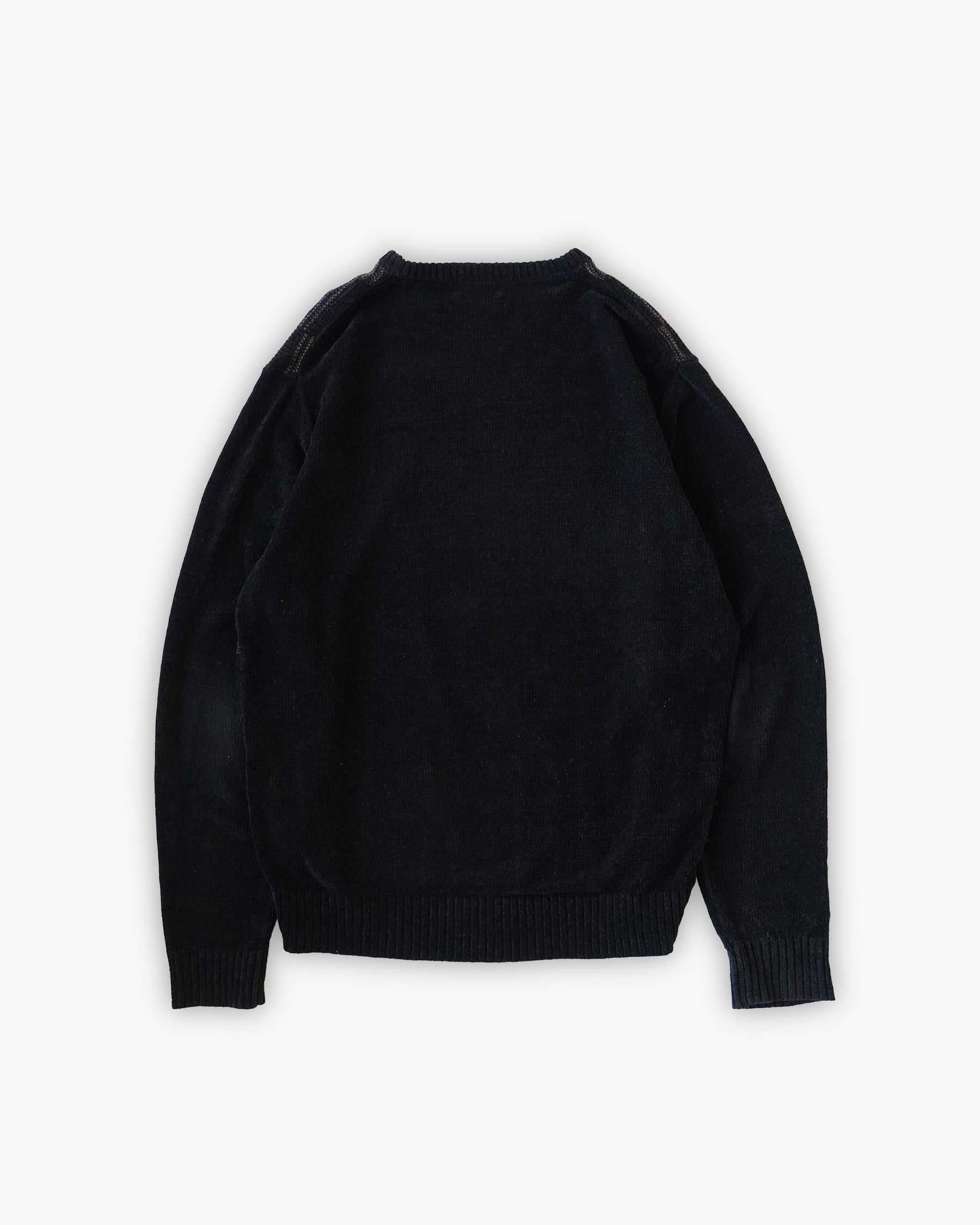 Acrylic x Rayon Crew Neck Patterned Sweater