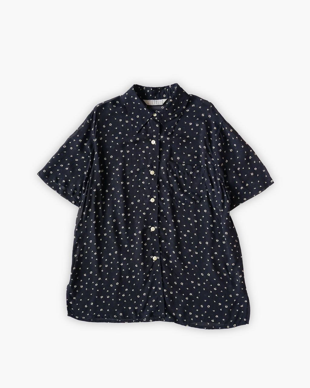 Rayon Sheer Floral Print S/S Shirt