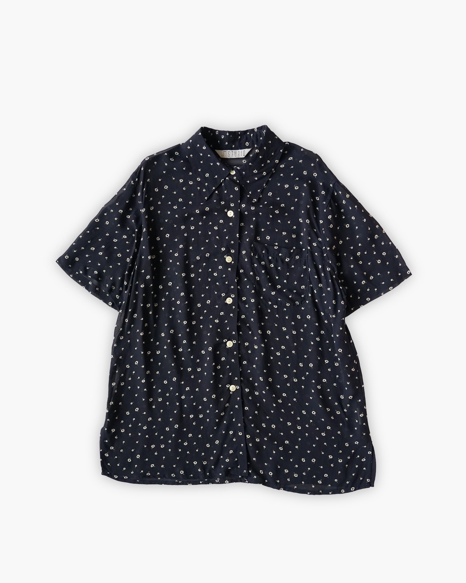 Rayon Sheer Floral Print S/S Shirt