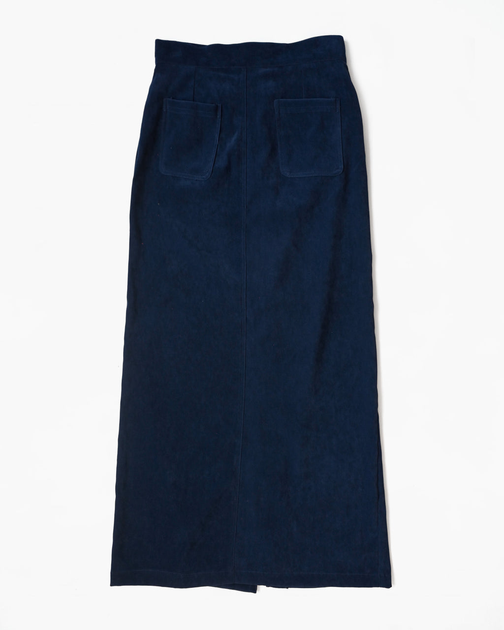 Velour Long Skirt - Navy