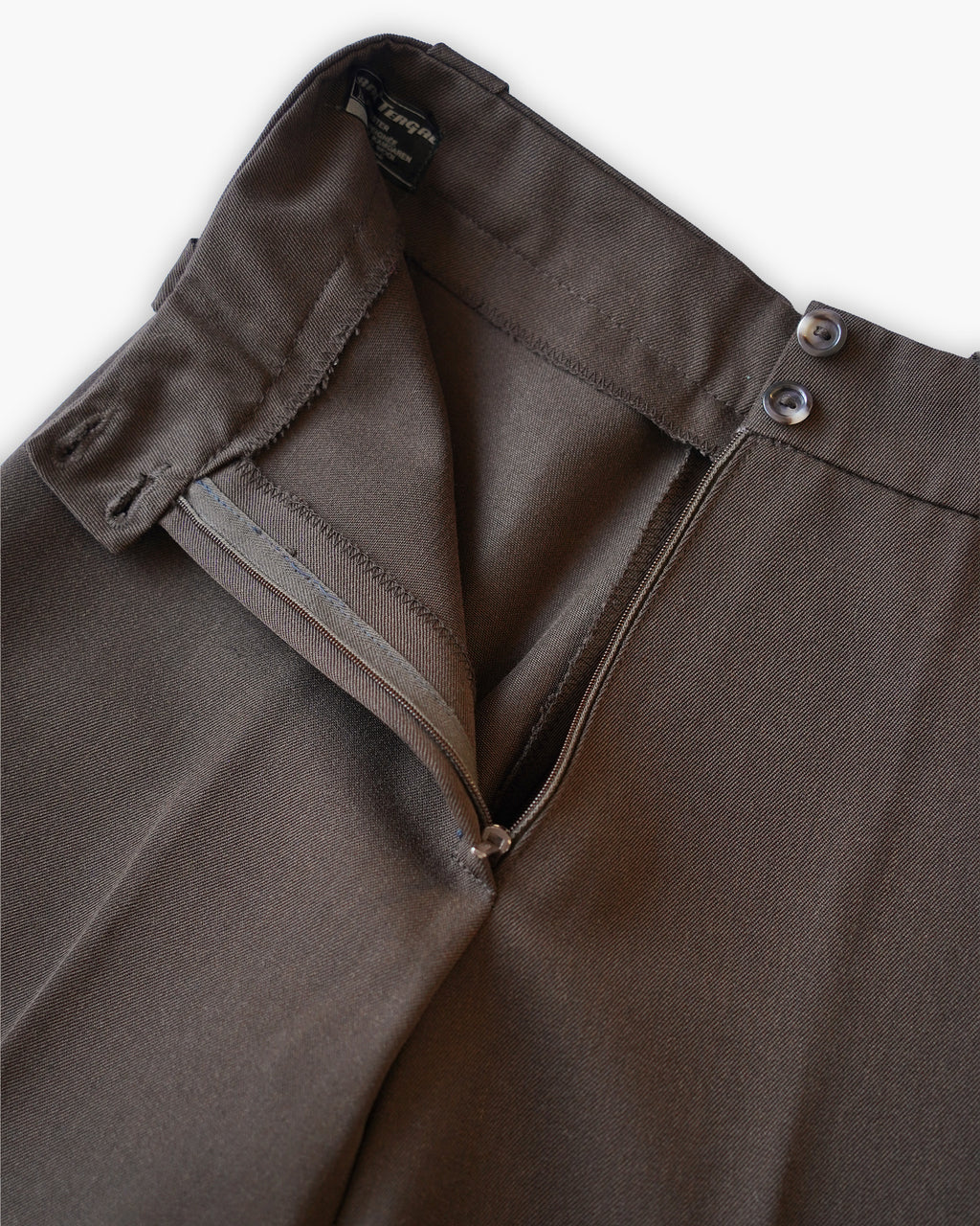 1970s Brown Wool Blend Wide Trousers