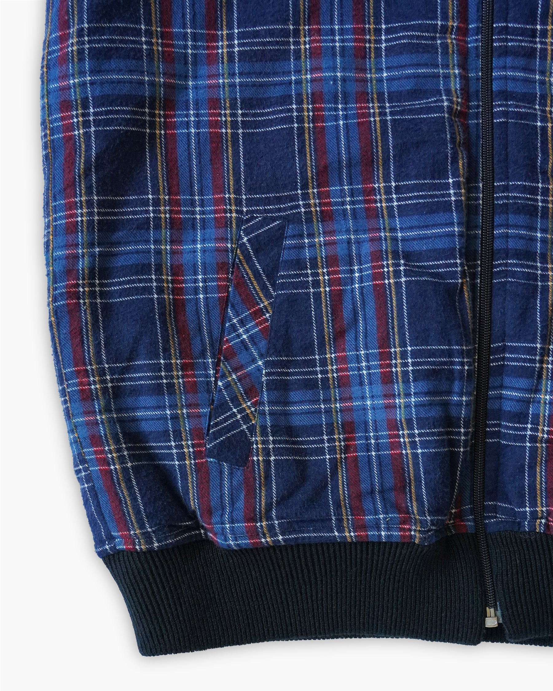 Plaid Quilting Vest - Navy / Blue