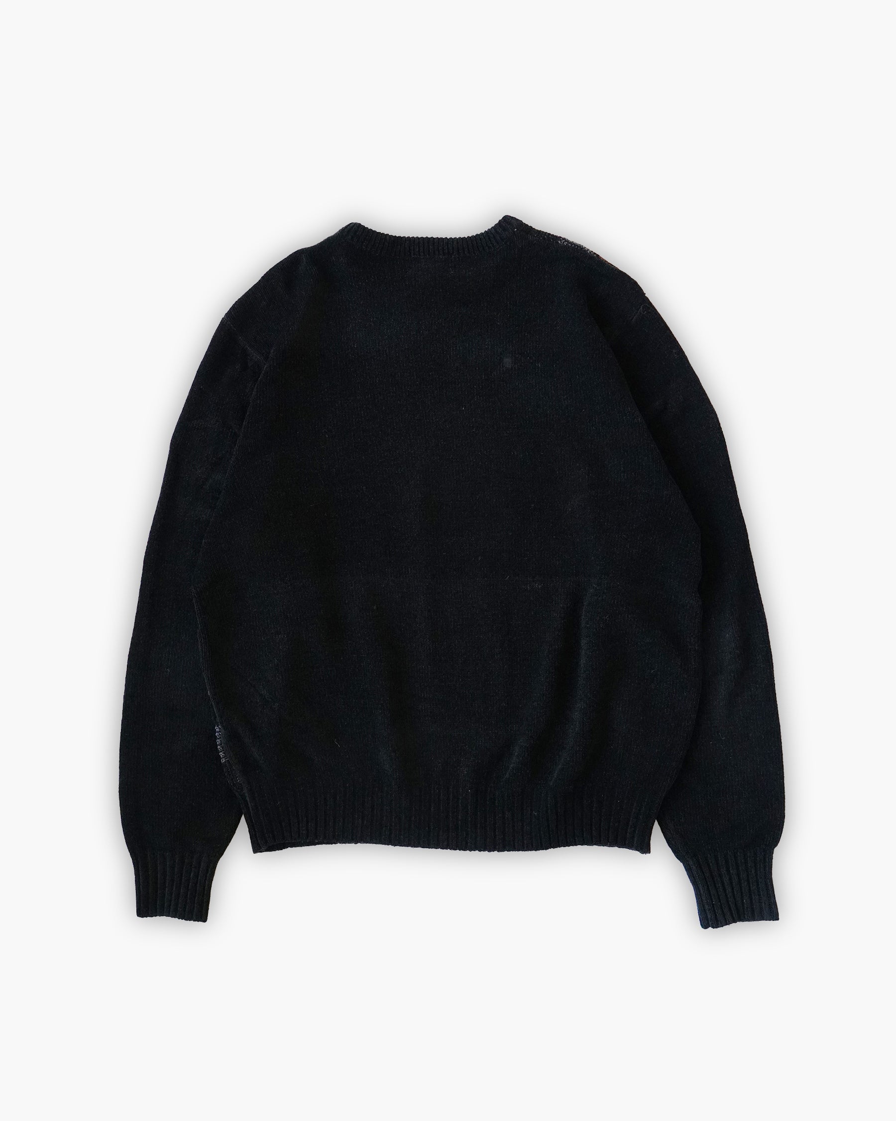 Acrylic x Rayon Crew Neck Patterned Sweater