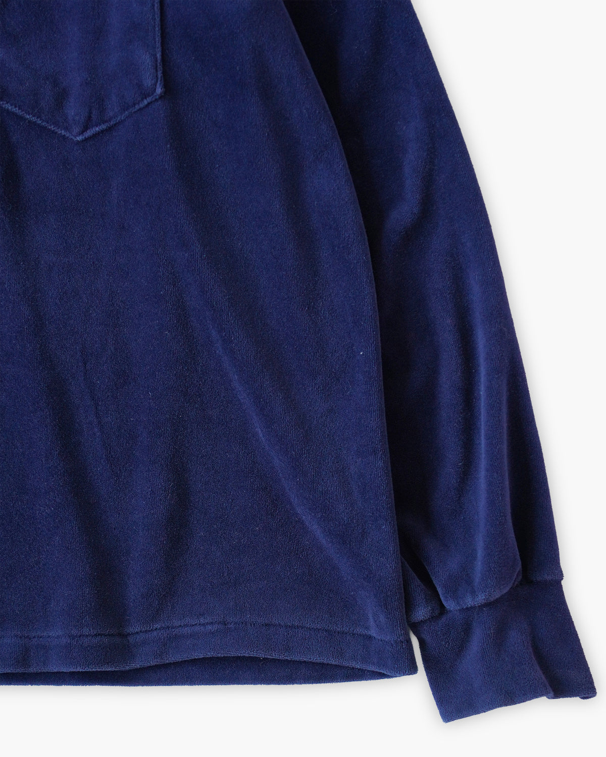 Velour Long Sleeve Polo Shirt