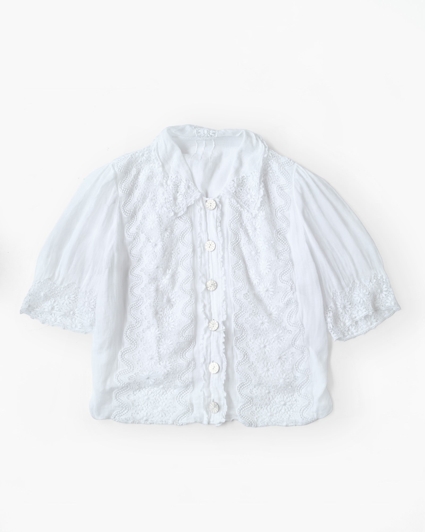 Lace Cotton Blouse Made in France