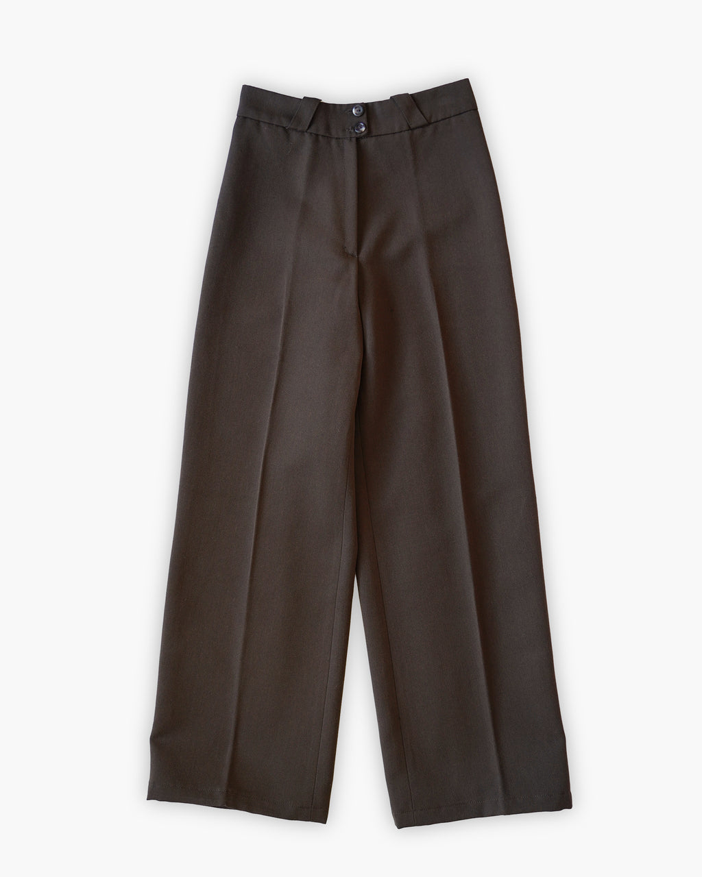 1970s Brown Wool Blend Wide Trousers