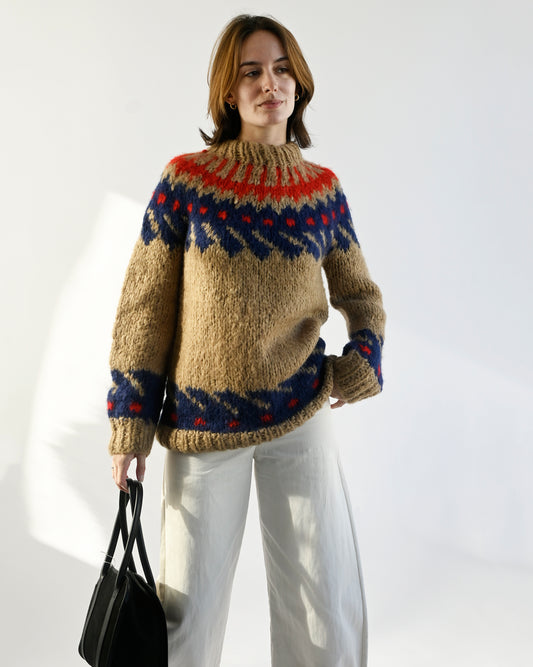 Hand Made Wool Knit Sweater Made In Italy