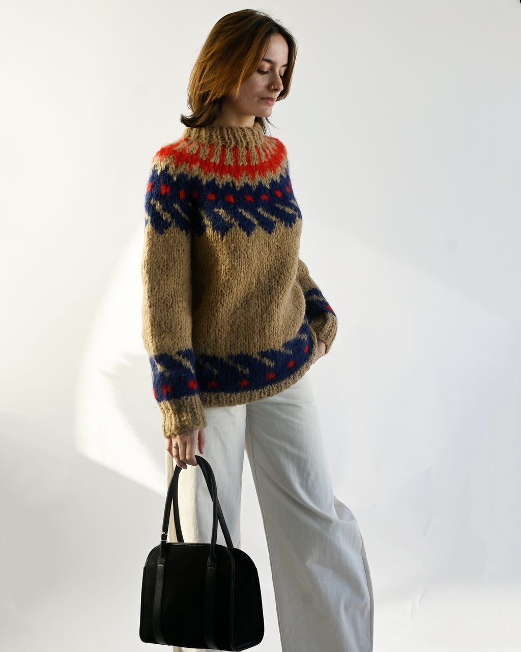 Hand Made Wool Knit Sweater Made In Italy