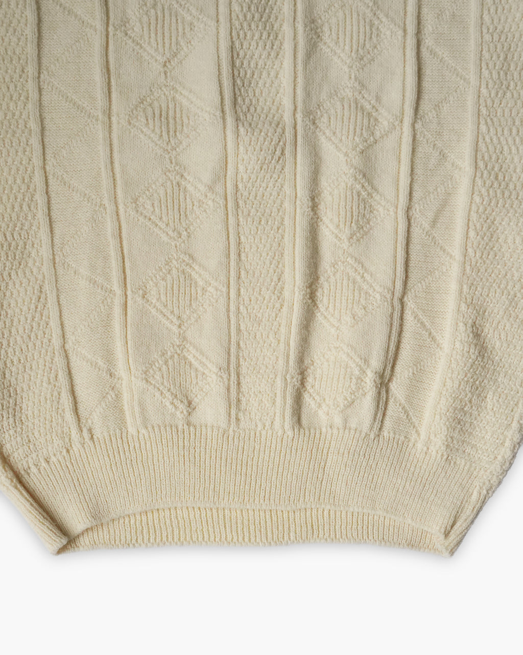 Acrylic Turtleneck Knit Vest - White